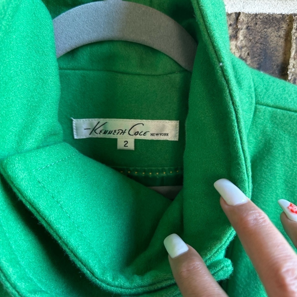 Kenneth Cole New York Vibrant Green Pea Coat - Picture 5 of 11